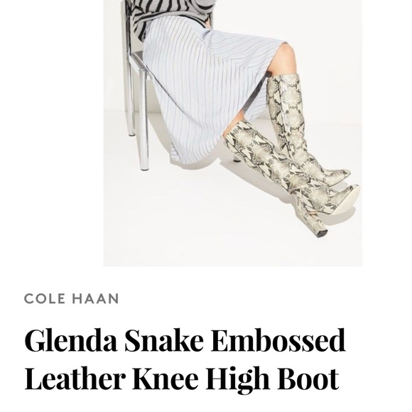 Cole Haan Glenda Snake Embossed Boots 5.5 - Picture 14 of 15